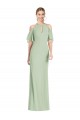 Discount Halter Neck Soft Chiffon Sage Long Maxi Evening Dress UK